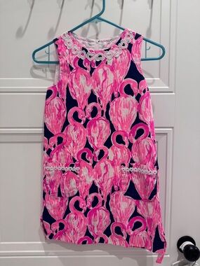 Girls Lilly Pulitzer Classic Flamingo Shift Dress